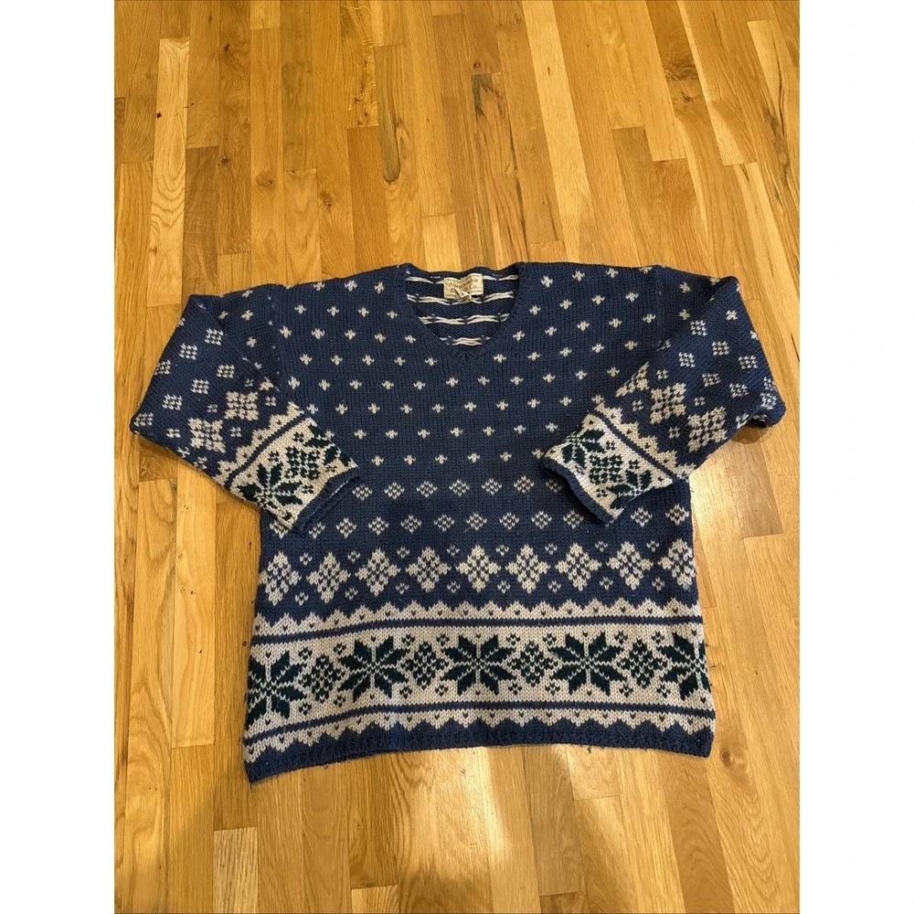 Vintage 1990's Abercrombie And Fitch The Big Sweater Medium‎ Wool Nordic Winter